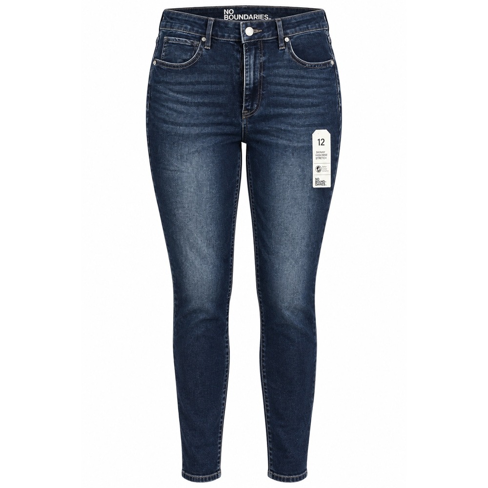 No Boundaries Skinny Jeans Womens 12‎ Dark Wash Stretch Y2K Indie Streetwear